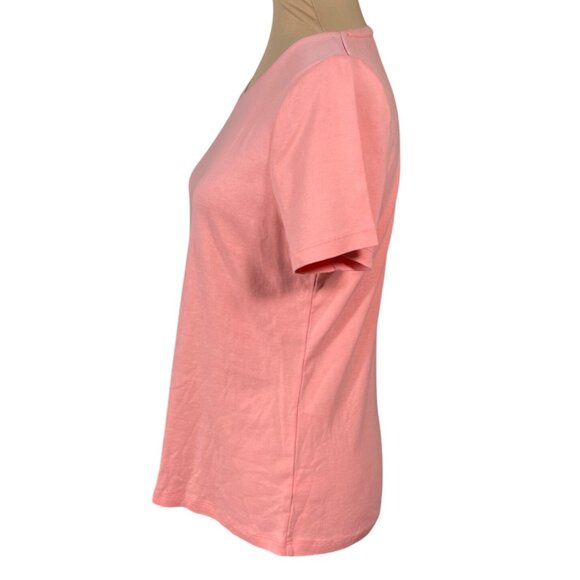 Talbots Factory T-Shirt Light Peach L Large Cotton Short Sleeve Crew Neck - Picture 2 of 5